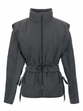 ARRANGE ASOS XS Quilted Layered Jacket Olive Green Vest Overlay NWT